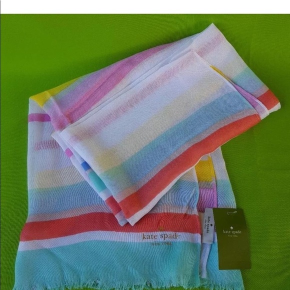 NWT Kate Spade Cape Stripe Oblong Scarf/Shawl!! - Picture 6 of 8